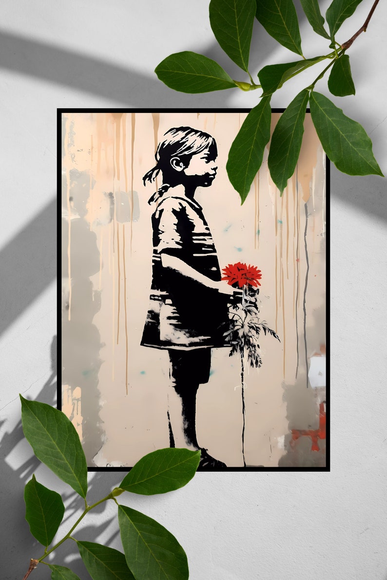 Banksy Style Street Art Print - Urban Digital Poster - Modern Wall Art ...
