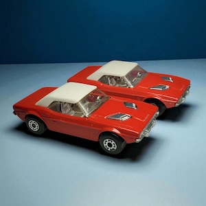 2 Vintage 1975 Matchbox Superfast No. 1 Red Dodge Challenger Die Cast Cars Made in England by Lesley 1970s Toys Nice!