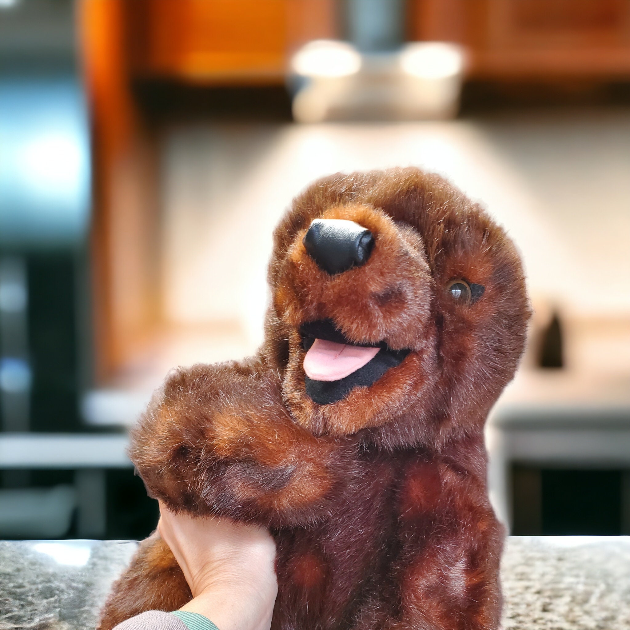 Disney Hidden Mickey Paws Brown Grizzly Bear Plush Puppet Stuffed