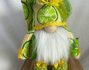 Lime Gnome, Tiered Tray Lime Gnome, Lime Gnome Decor, Spring Lime Gnome, Summer Lime Gnome,  Butterfly Lime Gnome,  Standing Lime Gnome