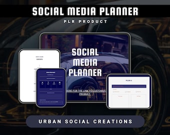 38-seitiger editierbarer Social Media Planer | Canva Template mit MRR & PLR | Digital Content Marketing Organizer für Unternehmer Macher