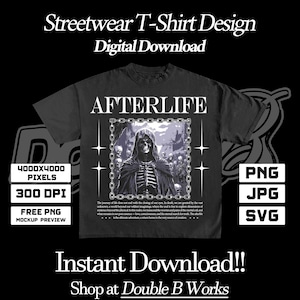 After Life - Streetwear Design PNG Digital Download, Modern, Inspirational Quote, for T-shirt, Hoodie, Premium, DTF, DTG, Shirt Design Png