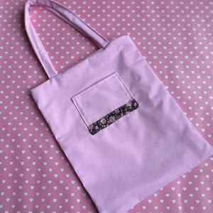 Cabas rose fait main | sac à provisions | respectueux de l&#39;environnement | réutilisable | cadeau pour elle | Noël | cadeau pour les moins de 20 ans | coton | sac uni | petite amie |