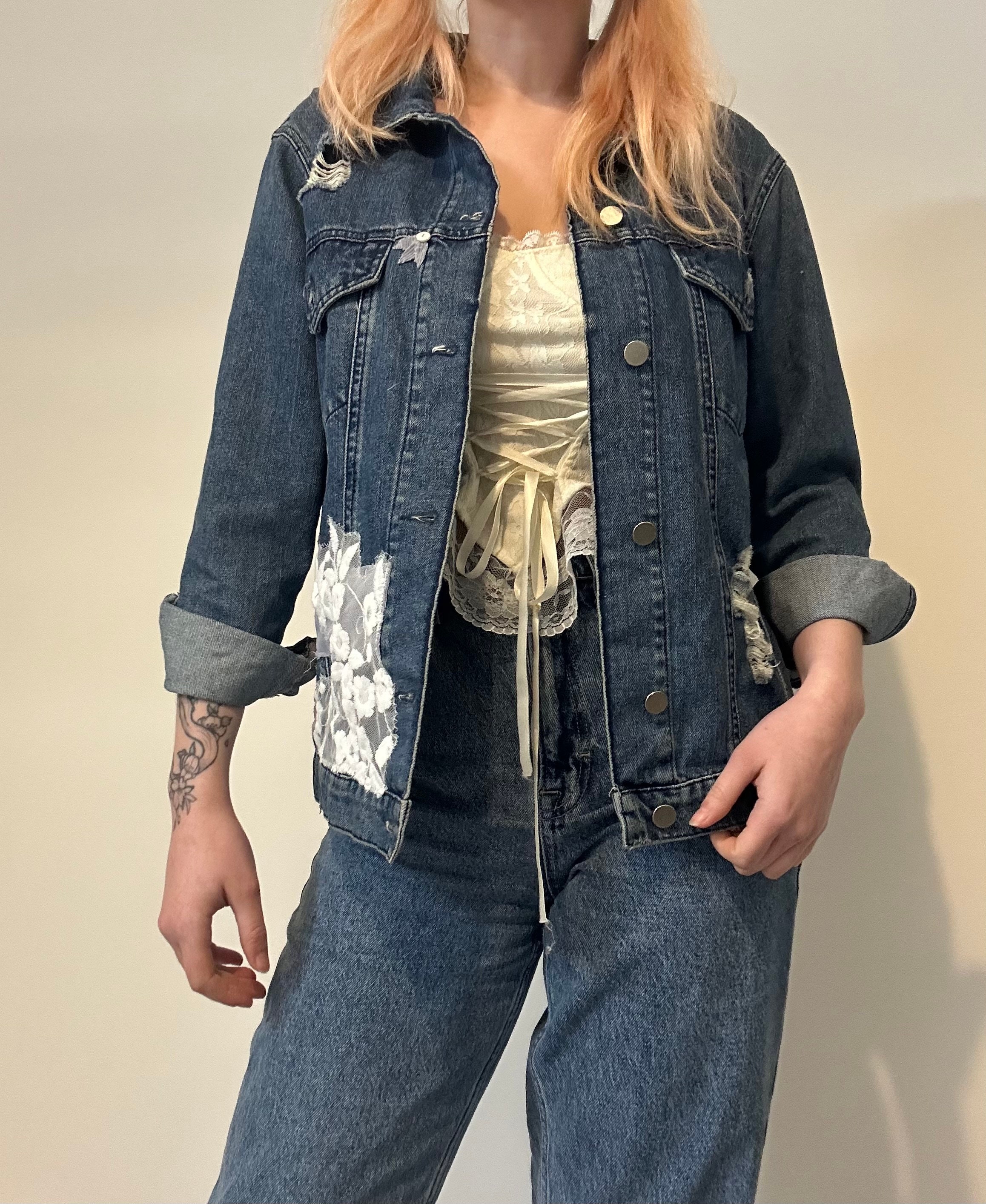 Upcycled / Reworked Denim Jacket / Second Hand Fashion / Slow Fashion ...