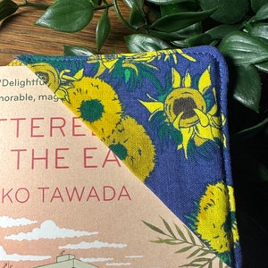 Van Gogh Sunflower corner bookmark | fabric material | handmade | book lover | gifts under 10 | Father&#39;s Day | cotton | book worm