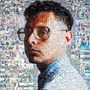 Handgemaakte fotocollage, familiefotomozaïek, op maat gemaakt cadeau voor haar, gepersonaliseerde wanddecoratie, fotocollage cadeau, familiefotocollage