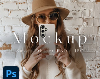 Samsung Galaxy S24 Mockup, Smart Object PSD, JPG, Phone Case Mockup, iPhone Case Mockup, iPhone Mockup