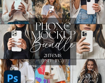 10 iPhone Mockup Bundle, Smart Object PSD, JPG, Phone Case Mockup, iPhone Case Mockup, iPhone Mockup