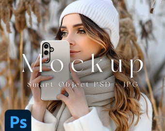 Samsung Galaxy S24 Mockup, Smart Object PSD, JPG, Phone Case Mockup, iPhone Case Mockup, iPhone Mockup