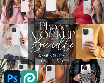 iPhone Case mockup Bundle 10 Iphone Mockup tough Case Mockup smart mockup Printify Tough Case drag and drop template