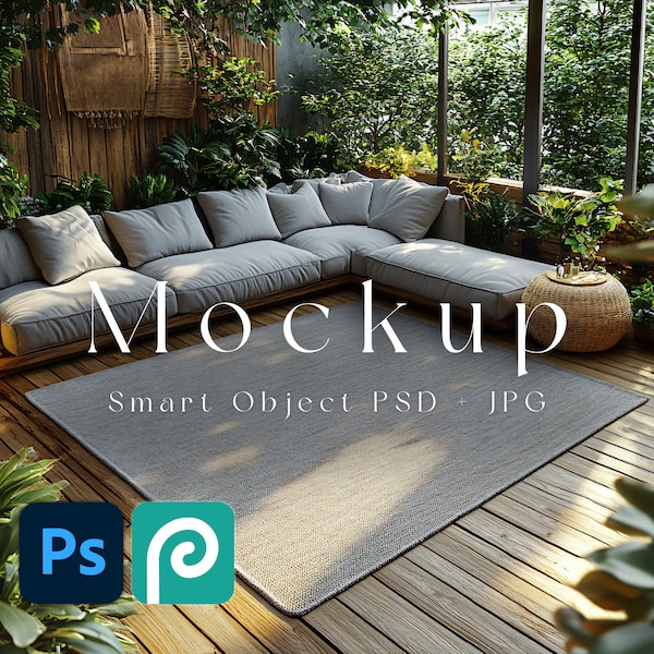 Rugs Mockup - Digital Carpet Templates for Living Room & Home Decor, Premium Photoshop Design Tools and Accessories
