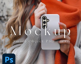 Samsung Galaxy S24 Mockup, Smart Object PSD, JPG, Phone Case Mockup, iPhone Case Mockup, iPhone Mockup