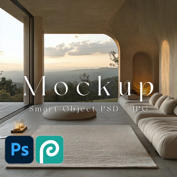 Rugs Mockup - Digital Carpet Templates for Living Room & Home Decor, Premium Photoshop Design Tools and Accessories