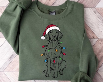 Vizsla Christmas Sweatshirt | Santa Vizsla Dog Sweater | Christmas Vizsla | Vizsla Lover Gift | Holiday Dog Sweater | Xmas Vizsla Sweatshirt