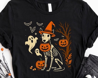 Camiseta de Halloween de Bull Terrier / Camiseta espeluznante para perro Bull Terrier / Camiseta de Halloween para perro / Camiseta de Halloween para perro Terrier / Camiseta de otoño para Bull Terrier