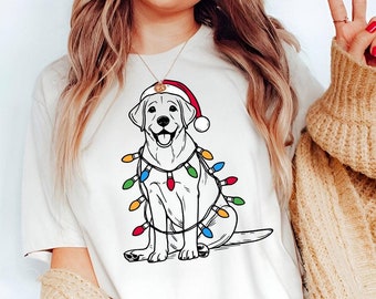 Christmas Labrador Tee | Santa Dog Shirt | Festive Labrador Retriever | Holiday Dog Lover Gift | Lab Dog Xmas Shirt | Labrador Christmas Tee