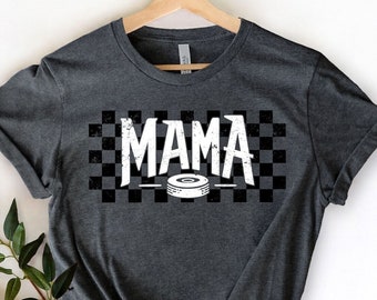 Hockey Mama Shirt | Hockey Mom Shirt | Mothers Day Gift | Hockey Lover Gift | Checkered Hockey Shirt | Sports Mom Tee | Mom Life Shirt
