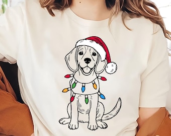 Festive Beagle Christmas Shirt | Santa Beagle Dog Tee | Christmas Beagle | Beagle Dog Lover Gift | Holiday Beagle | Cute Beagle Shirt