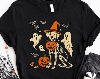 Halloween Labrador Retriever Dog Shirt | Lab Dog Halloween Tee | Black Lab Halloween Shirt | Spooky Lab Mom Shirt | Fall Lab Dog Lover Gift