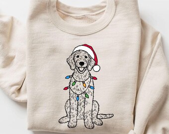 Felpa di Natale Goldendoodle / Maglione di Babbo Natale Goldendoodle / Regalo per gli amanti del Goldendoodle / Maglione per cani delle feste / Maglione di Natale Goldendoodle