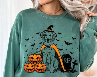 Brittany Halloween-tröja | Spöklik spaniel-häxtröja | Pumpa Brittany hund | Rolig Halloween-gåva för hundälskare | Höst Brittany-tröja