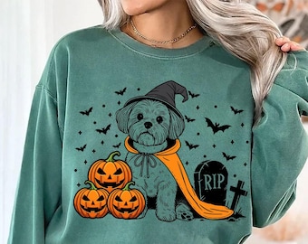 シーズーのハロウィン スウェットシャツ | Treats Please、犬の秋
