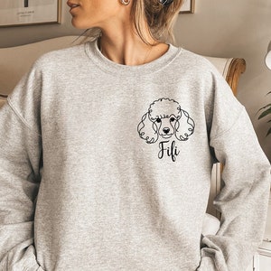 Custom Poodle Sweatshirt | Personalized Poodle Name Sweater | Poodle Lover Gift | Dog Owner Shirt | HandDrawn Poodle Shirt | Poodle Mom Gift