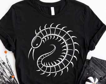 Camiseta vintage de insecto ciempiés, Camiseta de insecto ciempiés, Camisa gótica, Camiseta amante de los insectos, Camisa estética oscura, Camisa espeluznante, Camiseta ciempiés