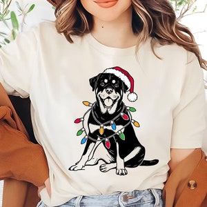 Festive Rottweiler Christmas Shirt | Santa Rottweiler Tee | Xmas Rottweiler | Rottweiler Lover Gift | Xmas Dog Shirt | Cute Rottweiler Shirt