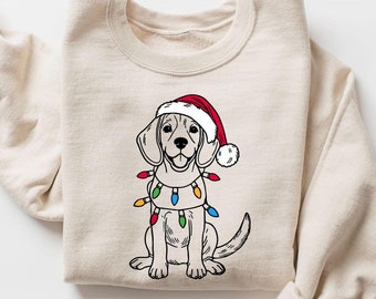 Sudadera navideña con diseño de beagle / Suéter navideño con diseño de beagle / Regalo para amantes de los beagles / Suéter navideño para perros / Sudadera navideña con diseño de beagle