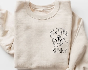 Custom Golden Retriever Sweatshirt | Dog Name Personalized Sweatshirt | Dog Lover Gift | Dog Mom Shirt | Retriever Owner Sweater | Dog Gift