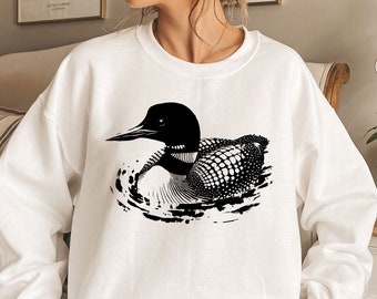 Classic Common Loon Bird Sweatshirt, Loon Sweatshirt, Bird Shirt, Loon, Duck, Bird, Birding, Lake Sweatshirt, Wildlife Sweatshirt, Loon Bird