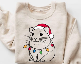 Christmas Hamster Sweatshirt | Hamster Lover Gift | Hamster Mom Sweater | Hamster Owner Gift | Xmas Hamster | Holiday Animal Sweater