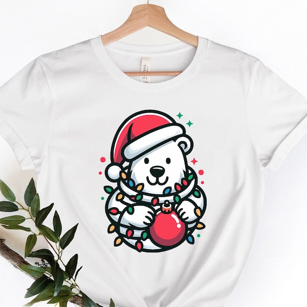 Christmas Polar Bear T-Shirt, Wildlife Christmas Shirt, Bear Christmas Shirt, Christmas Family Tee, Wildlife Xmas Gift Shirt