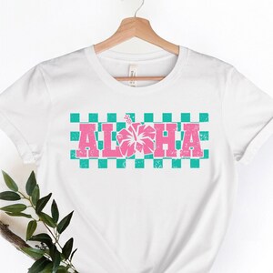 Camicia Aloha / Camicia Hawaii / T-shirt Aloha a scacchi / Camicia per le vacanze in spiaggia / Camicia da viaggio alle Hawaii / Camicia Aloha Vibes / Camicia in modalità vacanza