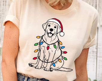 Festive Santa Labrador T-Shirt | Christmas Dog Lover Tee | Labrador Retriever Gift | Holiday Dog Shirt | Christmas Lab Dog Shirt | Xmas Lab