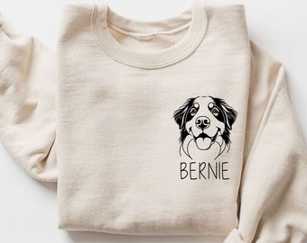 Personalized Bernese Sweatshirt | Dog Mom Shirt | Custom Dog Lover Gift | Bernese Mountain Dog Sweater | Dog Name Sweater | Bernese Lover