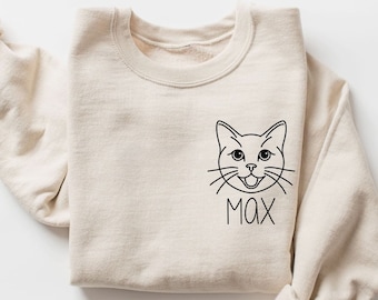 Custom Tuxedo Cat Sweatshirt | Tuxedo Cat Sweater | Cat Mom & Dad Gift | Tuxedo Cat Lover | Custom Cat Name Sweater | Tuxedo Cat Gifts