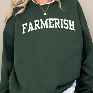 Farmerish Sweatshirt | Bauernhof Mädchen Sweatshirt | Bäuerin Pullover | Auf dem Bauernhof | Pullover vom Landemädchen | Langes Sweatshirt