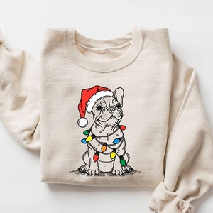 French Bulldog Christmas Sweatshirt | Santa Frenchie Crewneck | Christmas Bulldog Lover | Bulldog Christmas Shirt | Bulldog Mom & Dad Gift