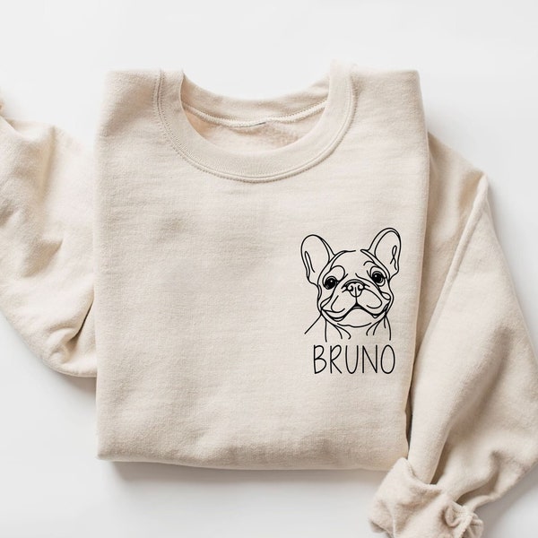 Aangepaste Franse Bulldog Sweatshirt | Gepersonaliseerde Frenchie Crewneck | Hond moeder trui | Buldogshirt | Huisdier minnaar cadeau | Frenchie-sweatshirt