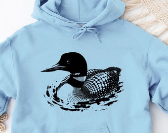 Classic Common Loon Bird Hoodie, Loon Hoodie, Bird Hooded Sweatshirt, Loon, Duck, Bird, Birding, Lake Hoodie, Wildlife Hoodies, Loon Bird