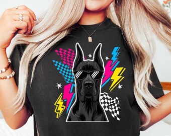 Great Dane Shirt | Retro Dog Lover T-shirt | Cool Great Dane Mom Dad Gift | Cute Great Dane Owner Shirt