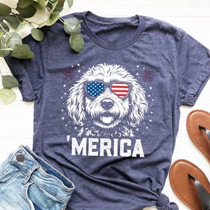 Patriotic Goldendoodle Shirt | 4th of July Dog Lover Tee | Merica Independence Day Gift