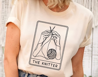 The Knitter Shirt | Tarot Card Knitting Tee | Knitters Pride T-Shirt | Knitting Lover Gift | Knitter Tarot Shirt | Funny Knitting Shirt