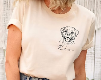 Camiseta Rottweiler personalizada / Camiseta personalizada con nombre de perro / Camisa Rottie Mom / Camisa Rottweiler dibujada a mano / Regalo amante de los perros / Camisa Rottie personalizada