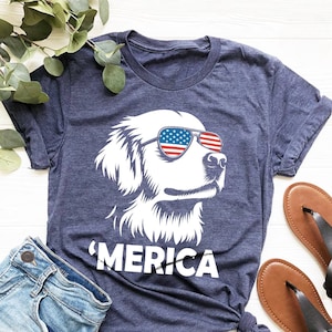 Merica American Flag Golden Retriever Shirt 4th Of July Gift Merica American Flag Golden Retriever Shirt 4th Of July Gift