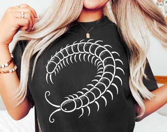 Camisa de insecto ciempiés / Camiseta de ciempiés / Camisa gótica / Camiseta amante de los insectos / Regalo estético oscuro / Camiseta de ciempiés espeluznante / Insecto de ciempiés gótico