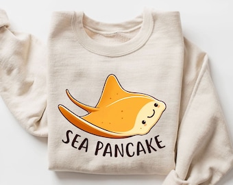 Zee pannenkoek Sweatshirt | Manta Ray oceaanshirt | Zeeleven shirt | Strand | Oceaan | Gezellig zomersweater | Schattig zeedierontwerp