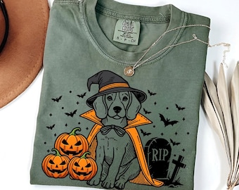Beagle Halloween Shirt | Spooky Beagle Hexe T-Shirt | Kürbis Beagle Hund Tee | Lustiges Halloween-Hundeliebhabergeschenk | Herbst Beagle Hunde Shirt